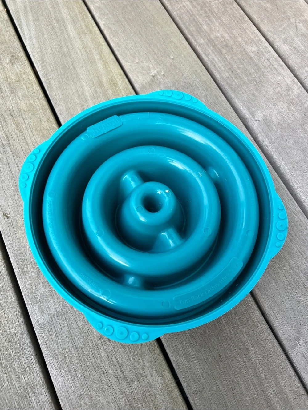Outward Hound Teal Slow Feeder Bowl for Medium Pets